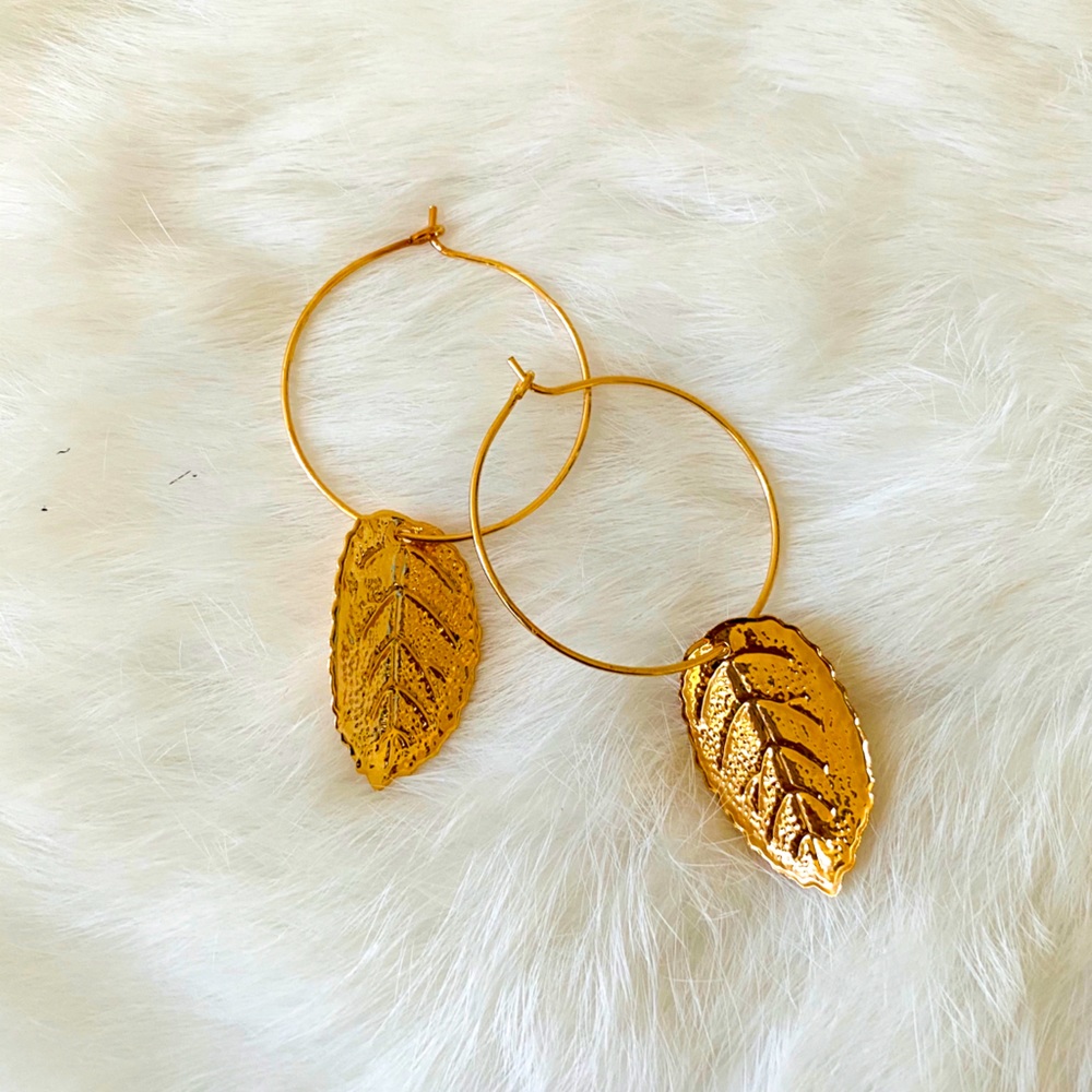 🍁Leafy Hoop Earrings🍂